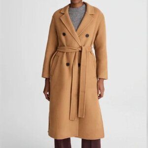 NWT Madewell Double-Faced Wool Brushed Long Coat belted small